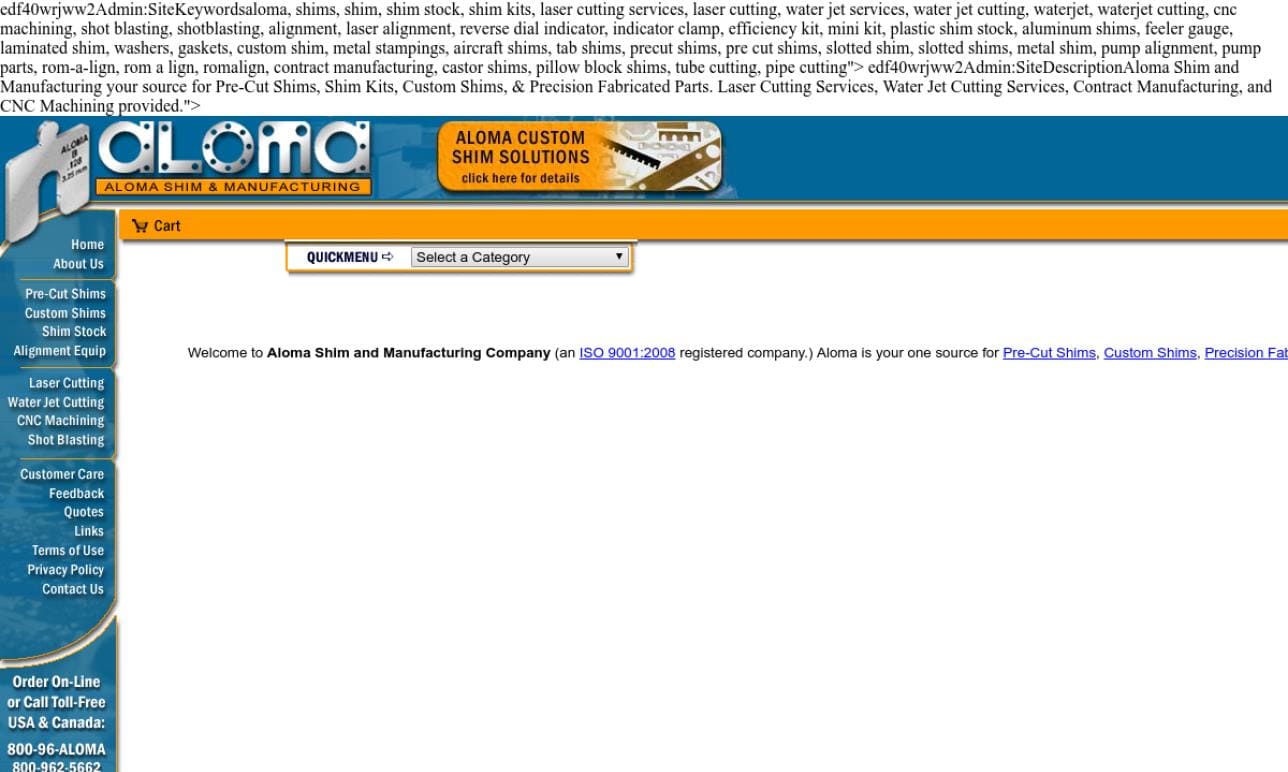 Aloma Shim & Manufacturing Waterjet Cutting